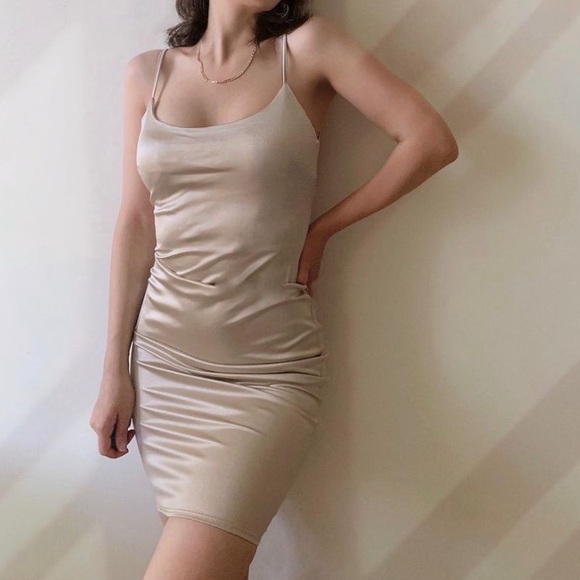 Satin Midi Dress - Picture 1 of 7